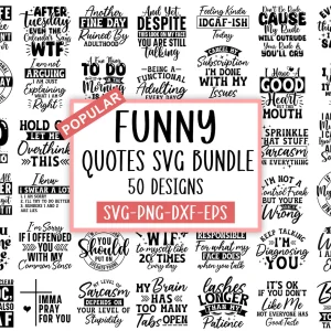 50 Funny & Sarcastic SVG Bundle